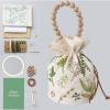 Smart-Feather Embroidery Drawstring Bag Kits with Patterns, Needlepoint Sewing Handbag Kit for Beginners, Embroidery Start Kit with Hoop view 1