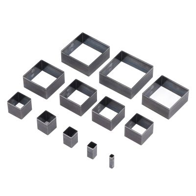 12 Pieces Leather Square Cutting Die, Fabric Clay Rubber Square Punch, Alloy Steel Die 5-60mm Square, Hollow Punch Tool for Leather Working and DIY Projects.