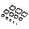 12 Pieces Leather Square Cutting Die, Fabric Clay Rubber Square Punch, Alloy Steel Die 5-60mm Square, Hollow Punch Tool for Leather Working and DIY Projects. view 1