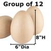 Pack of 12 Large Paper Mache Eggs - Papier Mache Eggs Bigger Than Ostrich Eggs Ready to Paint and Decorate for DIY Easter Egg Crafts - Make Your Own Dinosaur Eggs (8"H x 6"Dia) view 2