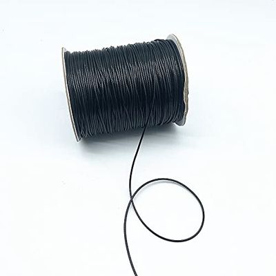 YASECO 0.5-2.5mm Black Waxed Cord Waxed Thread Cord String Strap Necklace Rope Beads Suitable for Jewelry Making DIY Handmade Accessories Bracelet Rope (Color : 0.8mm(10meters))