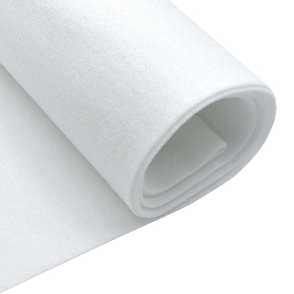 EOVEA | Acrylic Felt Fabric by The Yard | 72" Wide | 1.6mm Thick | Soft & Durable Non-Fraying Felt | for DIY Crafts, Sewing, Upholstery, Costumes & Padding(White, 5 Yard)