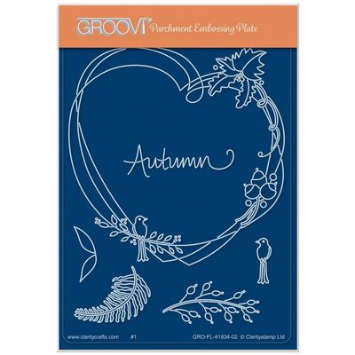 Clarity Stamps Barbara's Bijou Entwined Autumn Wreath A6 Groovi Plate