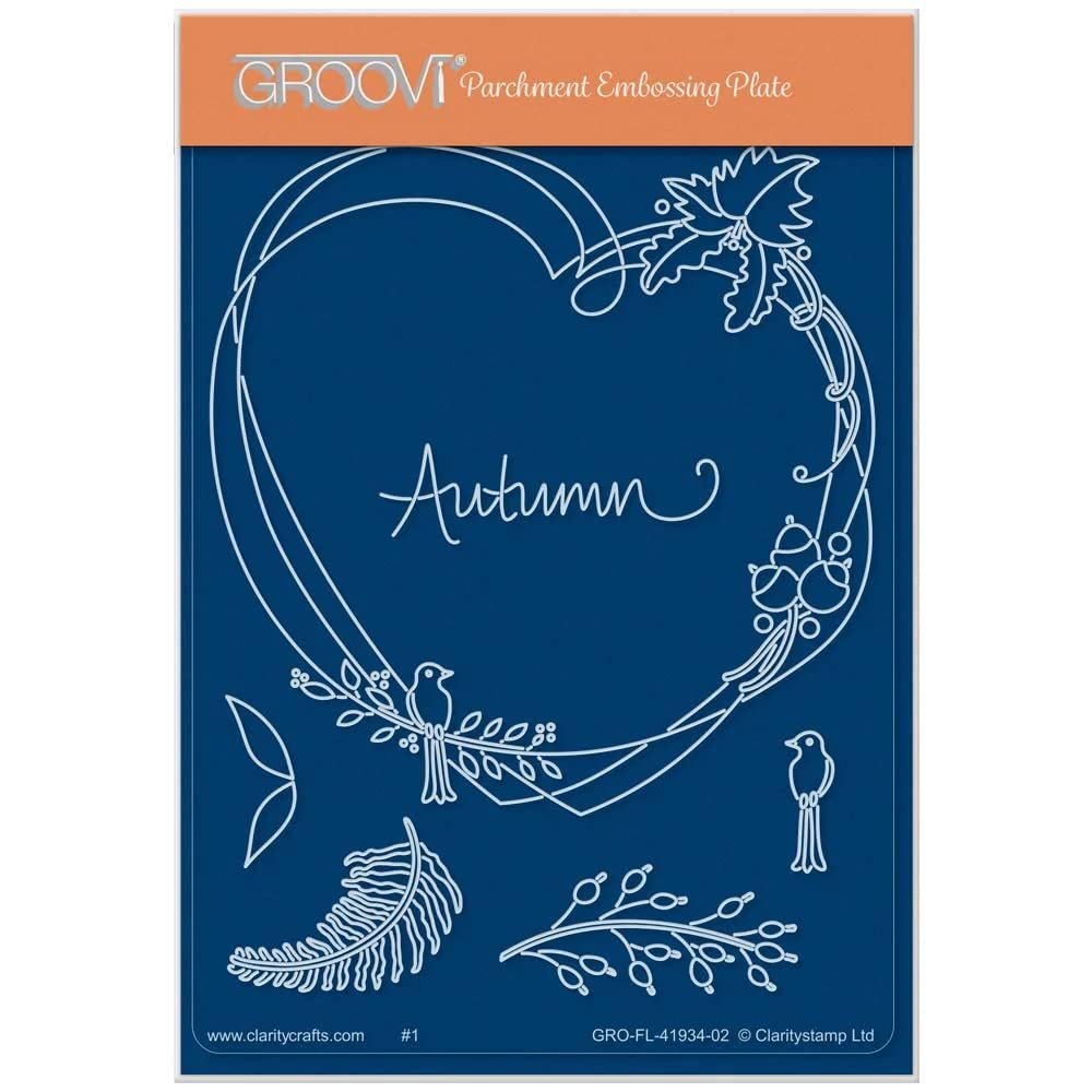Clarity Stamps Barbara's Bijou Entwined Autumn Wreath A6 Groovi Plate