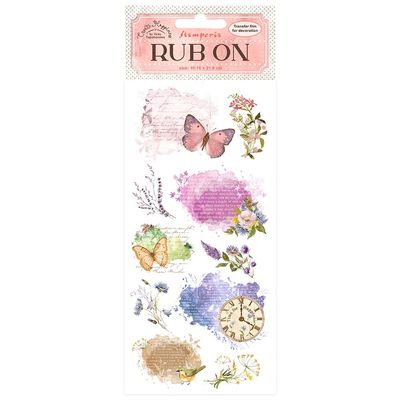 Stamperia Rub-On 4"X8.5"-Create Happiness Welcome Home Manuscript -DFLRB19