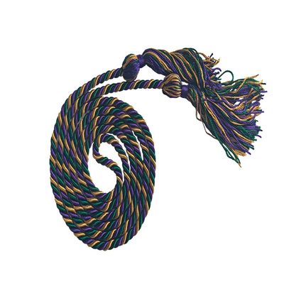 Graduation Honor Cord | Perfect for College University, High School Graduation Regalia Cords Honors Graduation Designed in The USA 200 Plus Color Selection | Purple/Green/Old Gold with Mixed Tassel