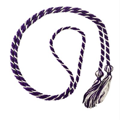 Honors Graduation Graduation Honor Cord | Perfect for College University, High School Graduation Regalia Cords Designed in the USA 200 Plus Color Selection | Purple/White with Mixed Tassel