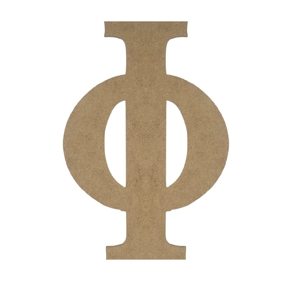 24" Wood Greek Letter Phi Unfinished, Fraternity and Sorority Greek Font, Craft Cutout on 1-4" MDF