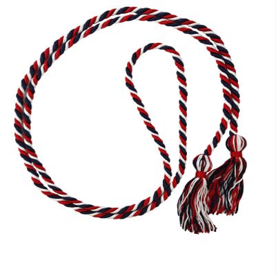 Honors Graduation Graduation Honor Cord | Perfect for College University, High School Graduation Regalia Cords Designed in the USA 200 Plus Color Selection | Red/White/Navy Blue with Mixed Tassel