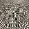 Alligator Fabric, Soft Textured Crocodile Vinyl Faux Leather, Gator Skin Embossed Upholstery DIY Craft and Clips Pleather Sheets Cut Continuously by The Yard (Black/White Print) view 1