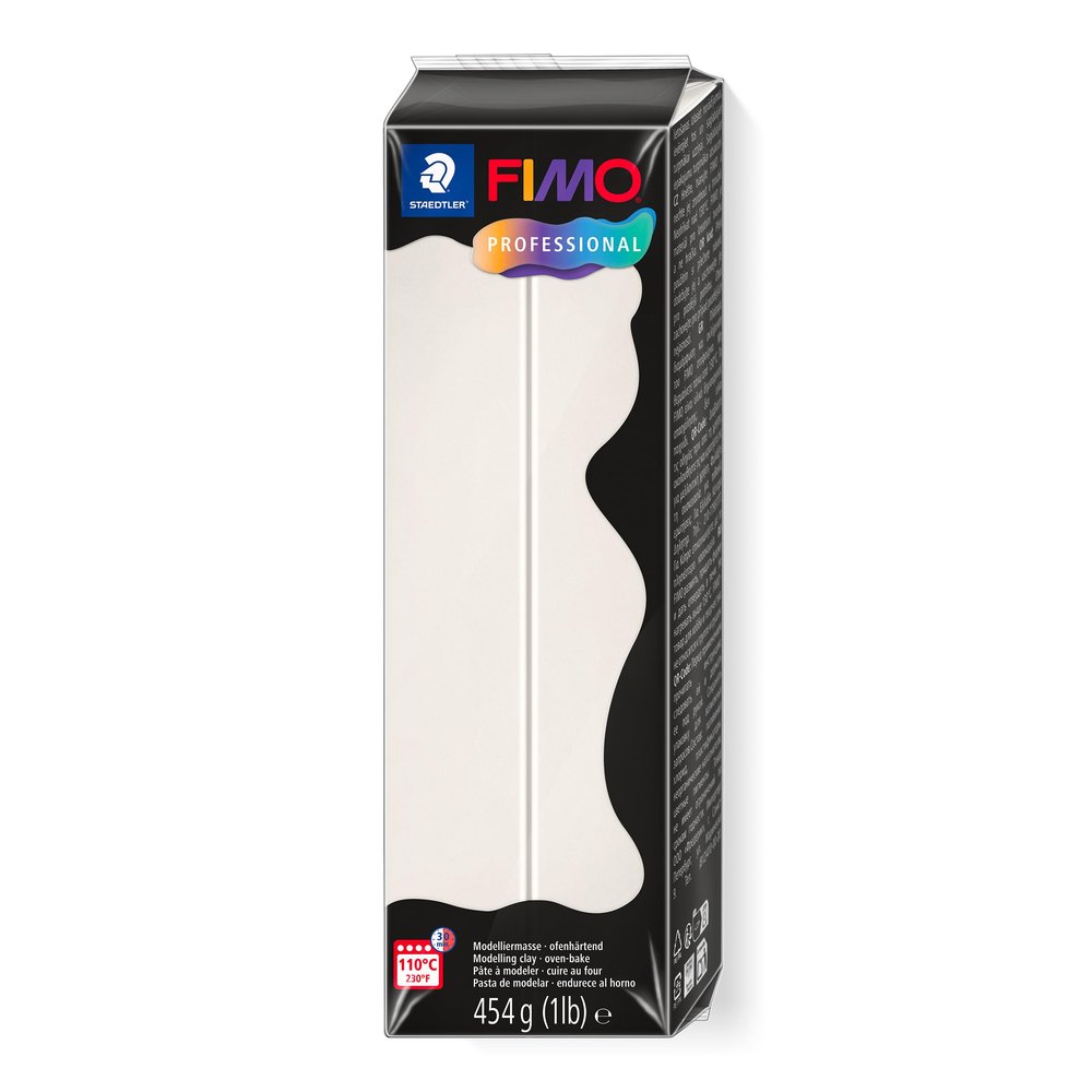 STAEDTLER 8041-03 FIMO Professional Oven-Hardening Polymer Modelling Clay - Porcelain (1 x 454g Block)