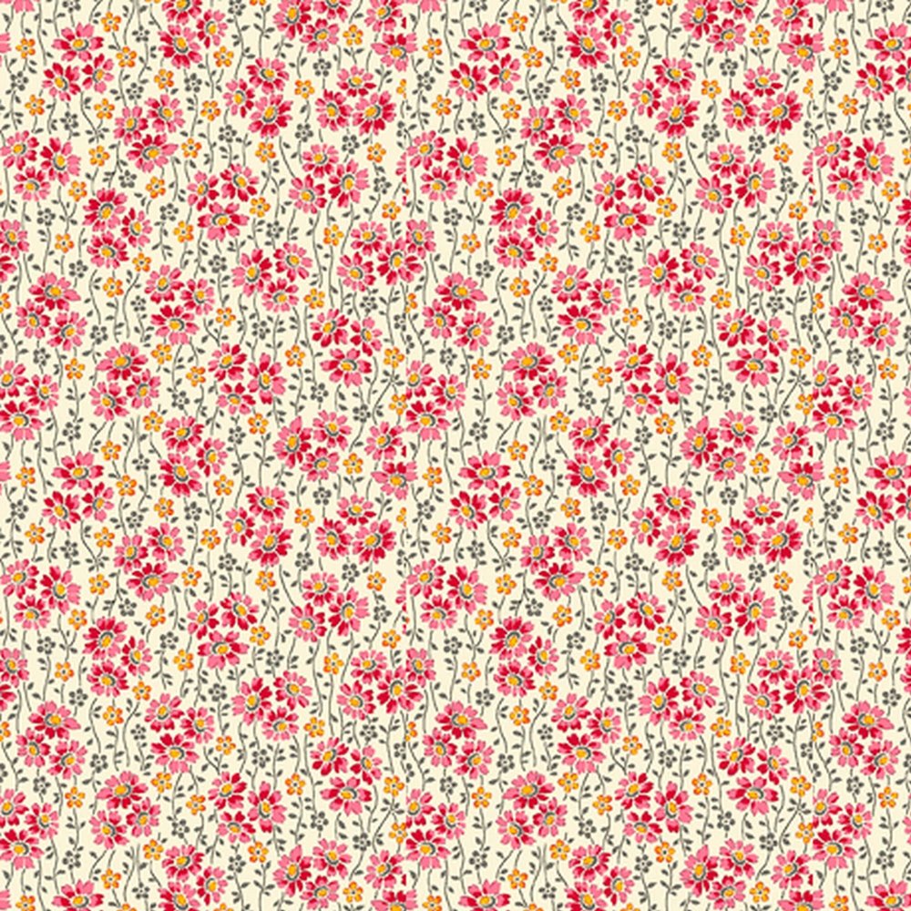Floral Cache Floral and Stems Red Fabric 28887R from Quilting Treasures by The Yard