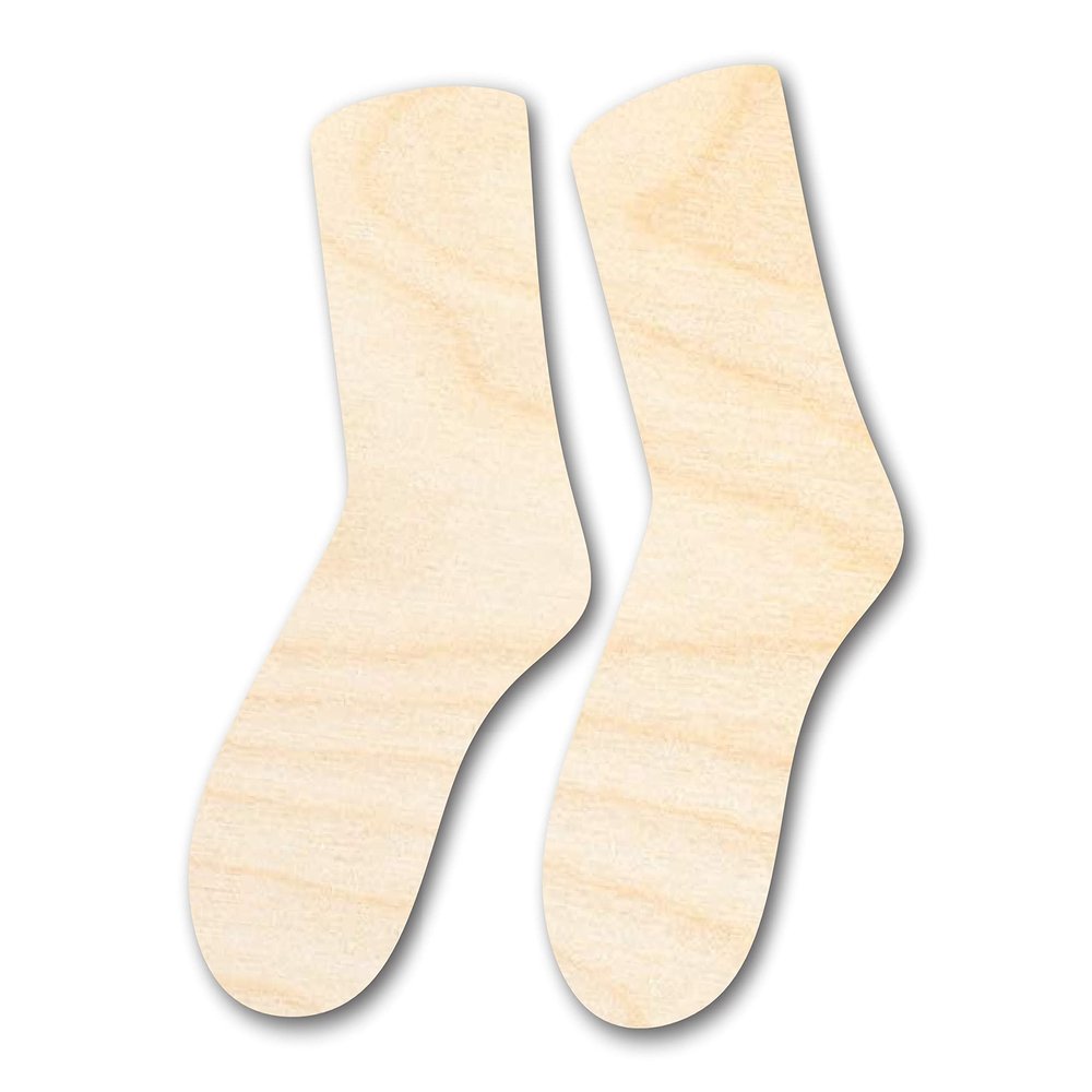 Unfinished Wood Socks Shape Craft up to 46" DIY 20" / 1/4"