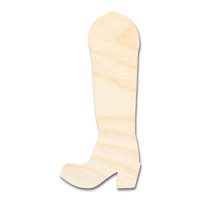 Unfinished Wood Cowgirl Boot Shape Craft up to 46" DIY 10" / 1/2"