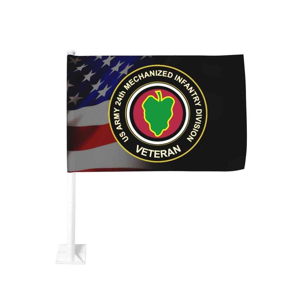 US Veteran 24th Mechnized Infantry Division 100% Polyester Fabric With Printing For Indoor Outdoor Decoration