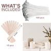 100pcs Cotton Candle Wick + Wooden Candle Wicks with Trimmer Crackling view 3