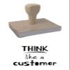 Infusion Think Like A Customer Rubber Stamp, 2 X 3 Wood Stamp view 1
