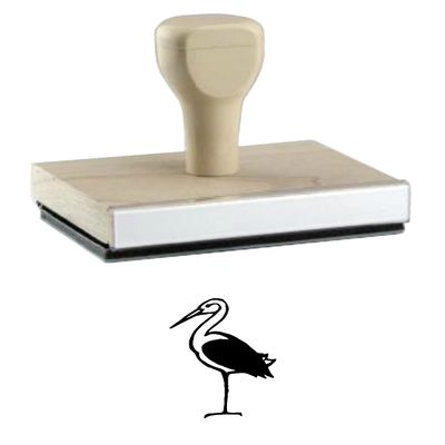 Infusion Stork Hand-Drawn Elements Rubber Stamp, 2 X 1'' Wood Stamp