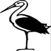 Infusion Stork Hand-Drawn Elements Rubber Stamp, 2 X 1'' Wood Stamp view 2