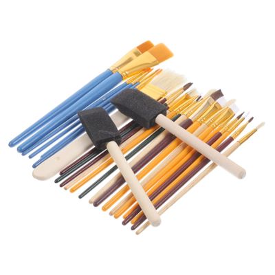 VICASKY 25pcs Multi-function Portable Painting Brush for Oil and Watercolor Art Comfortable Grip for Projects for Adults Students and Creative Activities