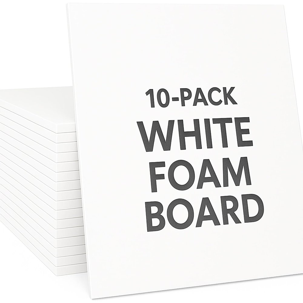 14x20 White Foam Boards 3/16" White Foam Core for Picture Frame Backings & Craft Projects Pack of 10