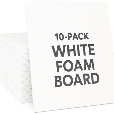 13.5x40 White Foam Boards 3/16" White Foam Core for Picture Frame Backings & Craft Projects Pack of 10