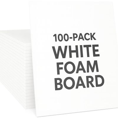 10x14 White Foam Boards 3/16" White Foam Core for Picture Frame Backings & Craft Projects Pack of 100
