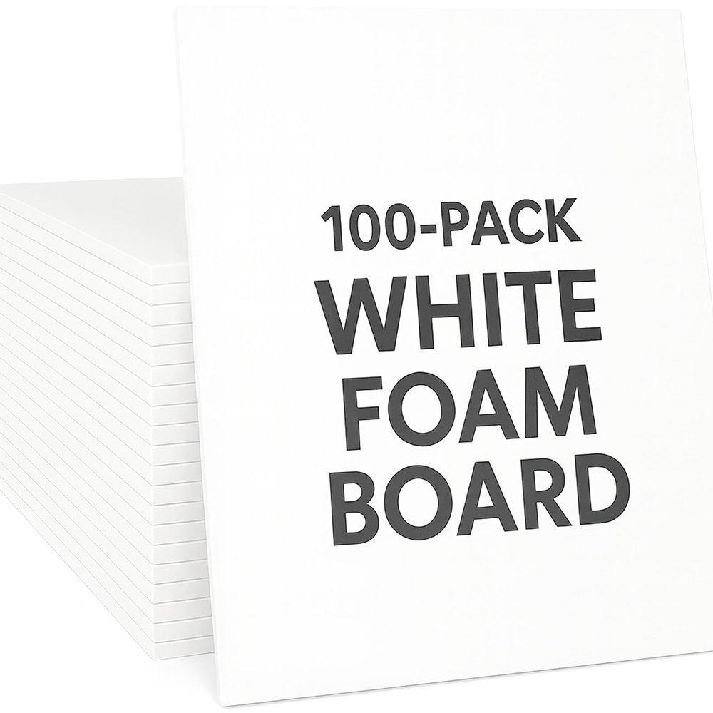 10x14 White Foam Boards 3/16" White Foam Core for Picture Frame Backings & Craft Projects Pack of 100