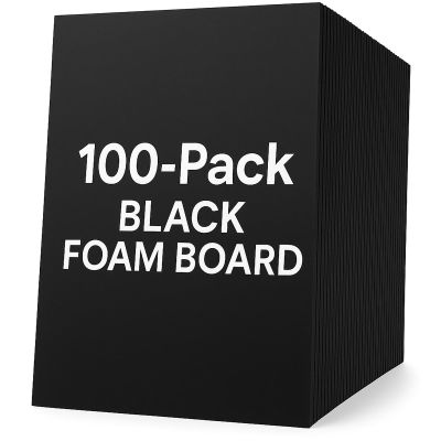 Poster Palooza 17x21 Black Foam Boards 3/16" Black Foam Core for Picture Frame Backings & Craft Projects Pack of 100