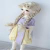 Jusuns JD723 6-7inch 1/6 YOSD Double Thick Braid Pony Curls Bangs Synthetic Mohair BJD Doll Wig (Blond) view 3