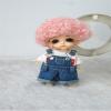 Tiny Doll Wigs JD713 3-4inch 9-10CM Short Afro Tight Curly Synthetic Mohair Lati White BJD Hair (Pink) view 2