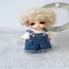 Tiny Doll Wigs JD713 3-4inch 9-10CM Short Afro Tight Curly Synthetic Mohair Lati White BJD Hair (Blond) view 2
