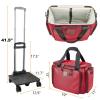 BatlFrist Rolling Sewing Machine Bag with Universal wheels,Sewing Machine Carrying Case with YKK zipers, Compatible most Standard Brother, Singer, Bernina, Sewing Machines(red) view 3