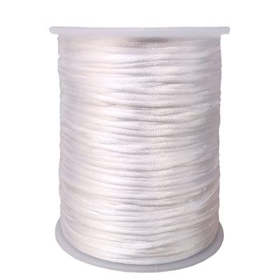Xiezyu 2.5 mm Nylon Satin Cord Thread Beading String for Macrame Bracelets Chinese Knotting,Necklaces,Jewelry Making 109 Yards (White)