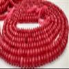 Natural Raspberry Chalcedony Rondelle Plain Smooth 8mm Gemstone Beads view 1
