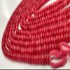 Natural Raspberry Chalcedony Rondelle Plain Smooth 8mm Gemstone Beads view 2