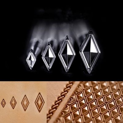 Diamond Stamps 3D Geometric Pattern Leather Stamps - One Piece or Set of 4 Leather Stamping Tools in Stainless Steel (LX1-1, one Piece)