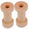 Ciieeo 4pcs Convenient Thread Spools Knitting Weaving Bobbins Wooden Spools Thread Holder Sewing Rack view 2