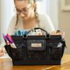 Everything Mary Deluxe Store & Tote Organizer Black & White Floral Craft Bag with Handle Collapsible Storage for Scrapbooking, Sewing, DIY Tools & Art Supplies view 4
