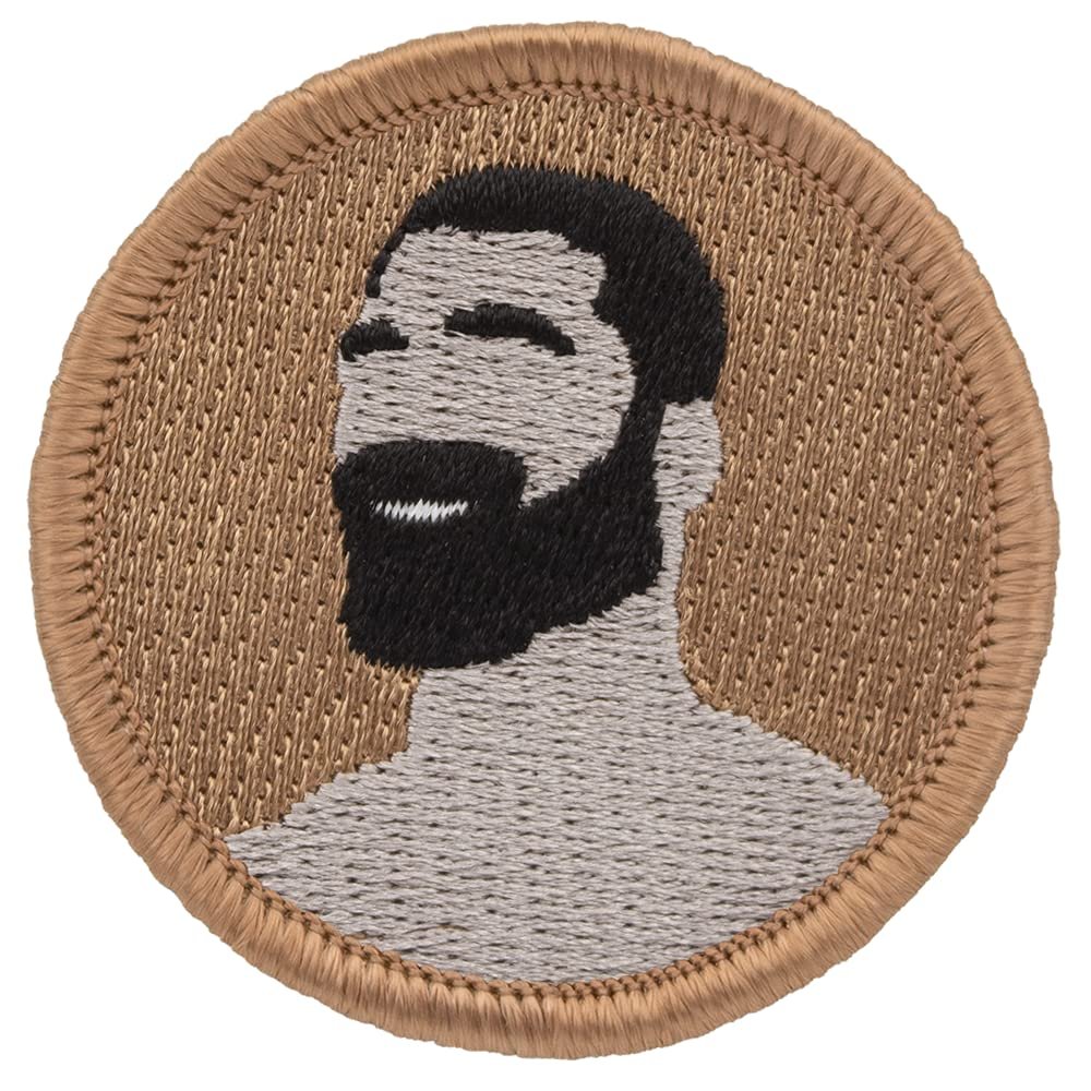 Patchtown Chad Meme Patrol Patch - 2" Diameter Round Embroidered Patch (Hook Fastener Only)