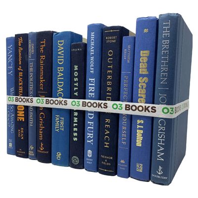 OCTORM Curated Decorative Books Hardcover Dcor Books for Home Dcor, Choose Color, Interior Design, Office, Wedding Display, Instant Library, or Staging (One Foot, Blue)
