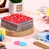 Tudomro 300 Pieces 4 x 4 Inches Cotton Fabric Square Precut Quilting Fat Squares Bundle Floral Scraps Cotton Fat Printed Flower Fabric Patchwork for DIY Craft Sewing Clothing view 3