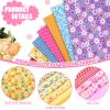 Tudomro 300 Pieces 4 x 4 Inches Cotton Fabric Square Precut Quilting Fat Squares Bundle Floral Scraps Cotton Fat Printed Flower Fabric Patchwork for DIY Craft Sewing Clothing view 4