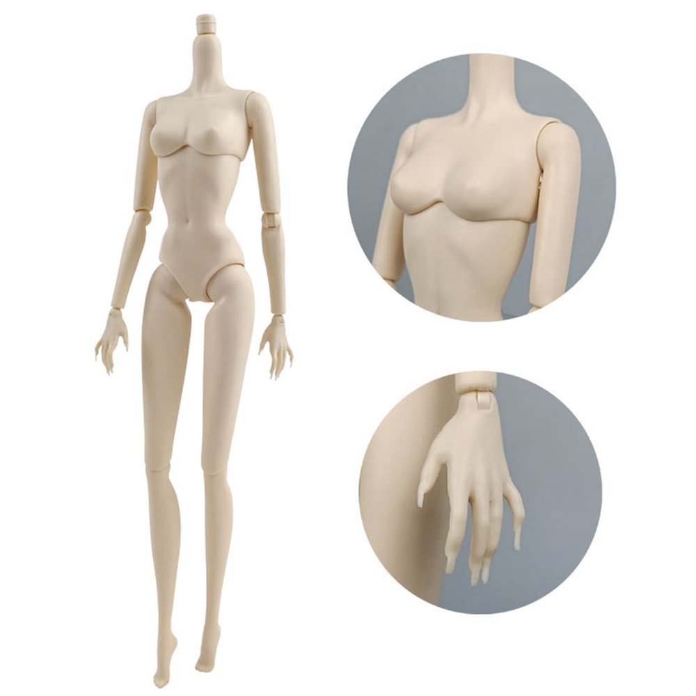 Replacement 1/6 Jointed DIY Movable Nude Doll Making Body for 11.5" Dollhouse DIY Body Dolls Accessories (White)