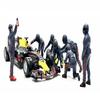 American Diorama Formula One F1 Pit Crew 7 Figure Set Team Blue Release III for 1/18 Scale Models view 1