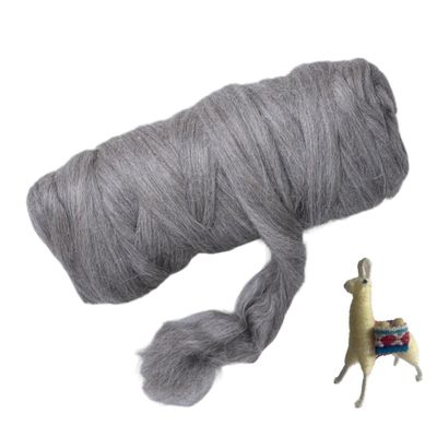 Kondoos Llama Wool roving (Similar to Alpaca), 1 lb. Best for Needle Felting, handcrafts and Spinning. Natural Colours, un-Dyed. (Light Gray PMG, 1lb)