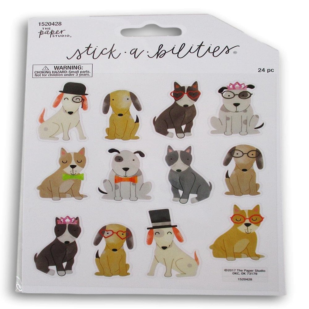 Fancy Dog Stickers for Journaling, Scrapbooking, Cardmaking, Arts & Crafts - 24 Pieces
