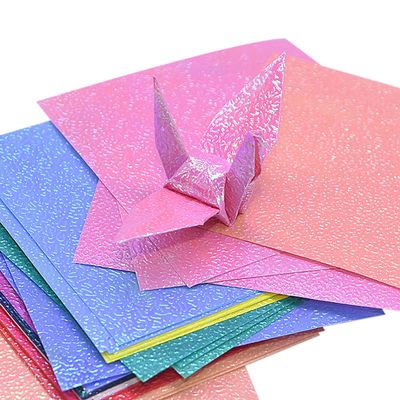 homeemoh 50 Sheets Single-Sided Glitter Origami Paper Iridescent Paper for Handcraft, Shinny Folding Paper for Kids Adults,Square 2.8"x2.8"