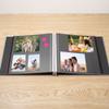 HoneyTolly Photo Album Self Adhesive Scrapbook 3x5 4x6 5x7 6x8 Magnetic Album DIY Scrap Book 11x10.6 Inch 40 Black Sticky Pages Linen Cover DIY Photo Album(Grey) view 3