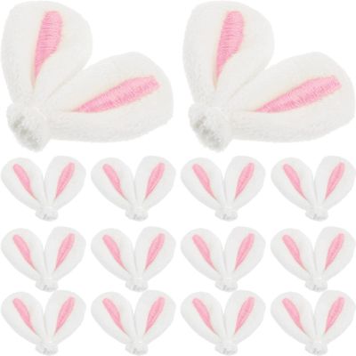 NOLITOY 20pcs Rabbit Ear Hair Clip Accessories, Plush Bunny Ears Hair Clip Making